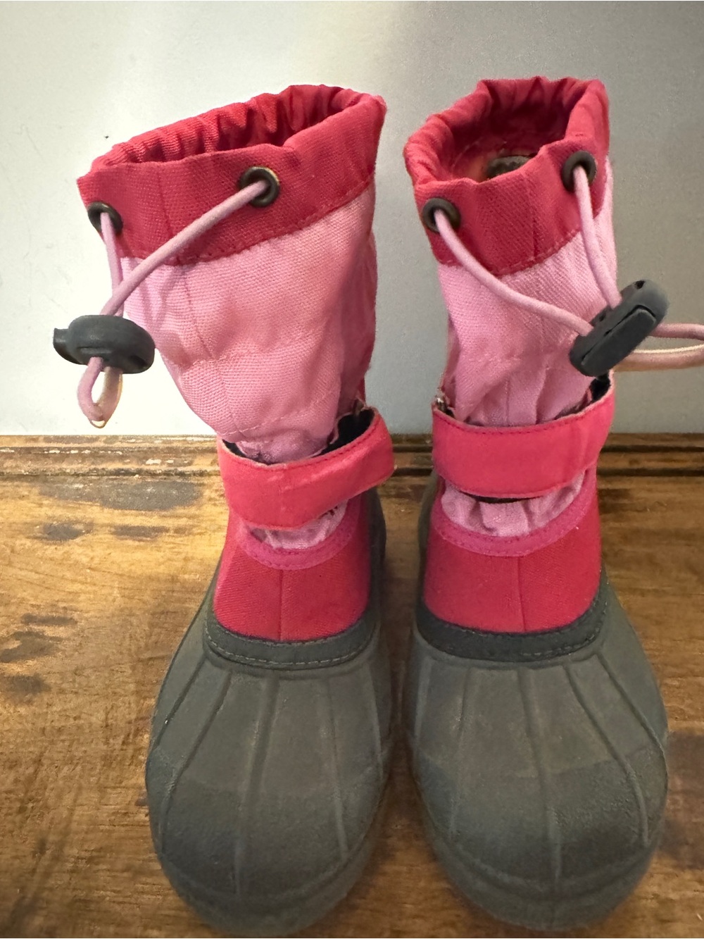 Columbia Girls Waterproof Pink Gray Snow Boots US Size 13 Mid-Calf Rubber